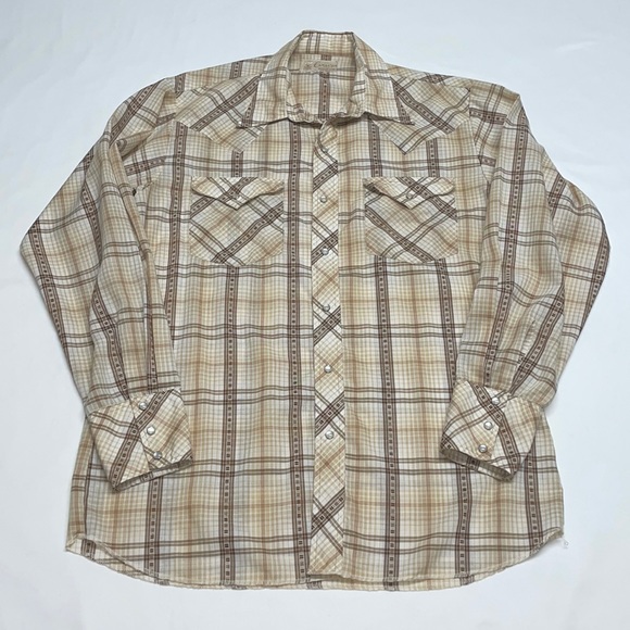 Caravan Western Wear Vintage Pearl Snap Button Down - Picture 1 of 8
